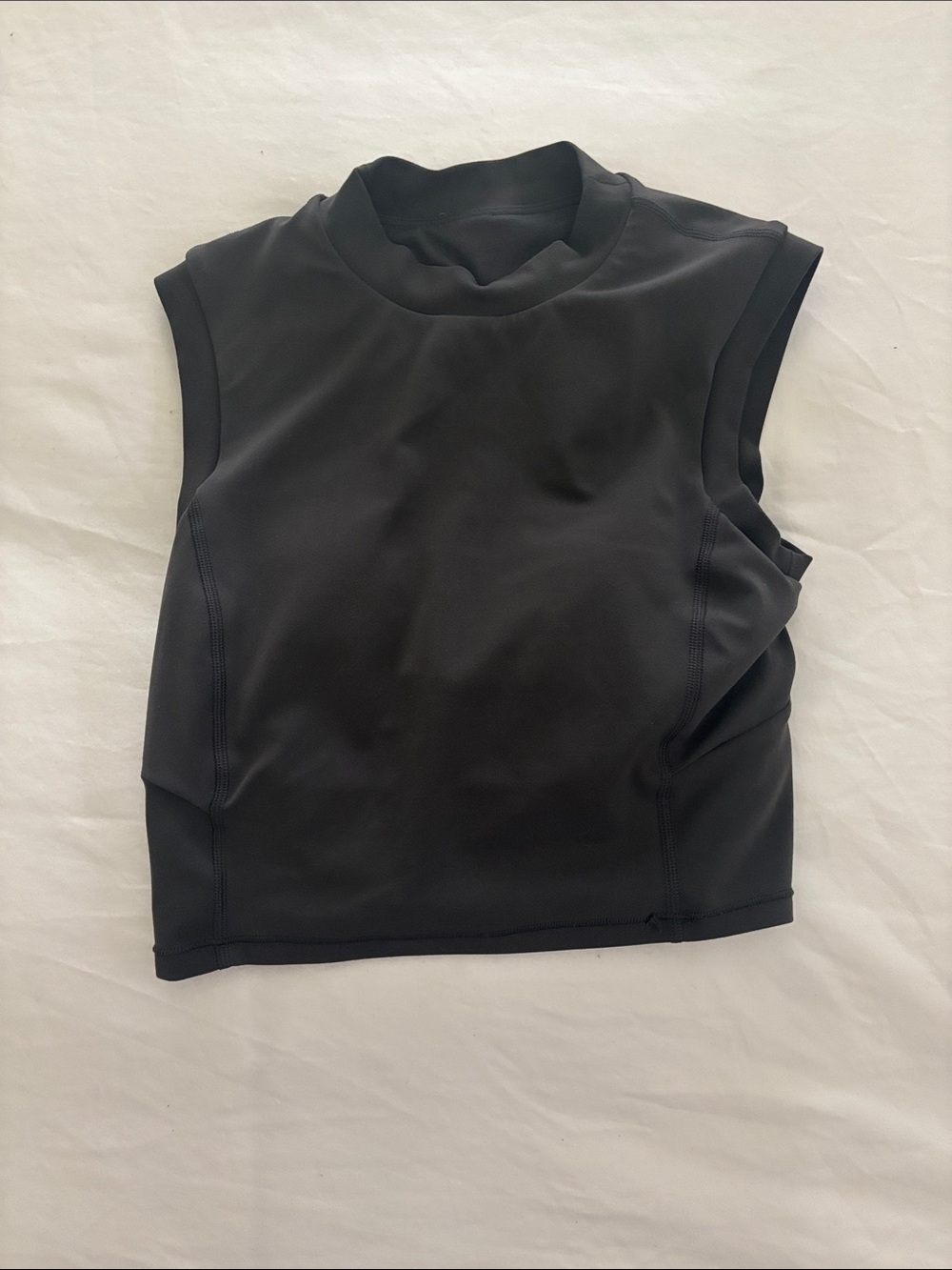 Lululemon Sleeveless athletic work out Mock Neck Crop Top - charcoal